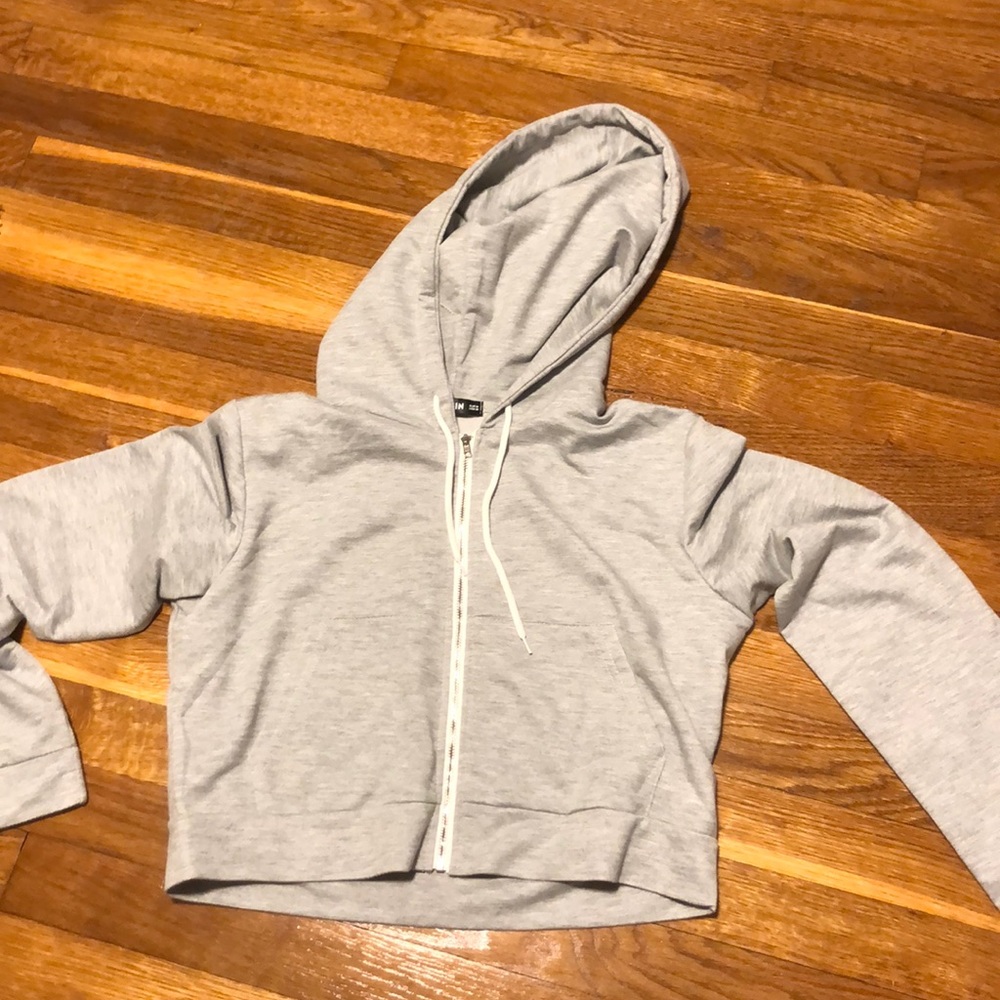 Cropped zip up hoodie